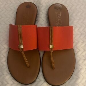 TALLIA Women's Red and Brown Slide Sandals